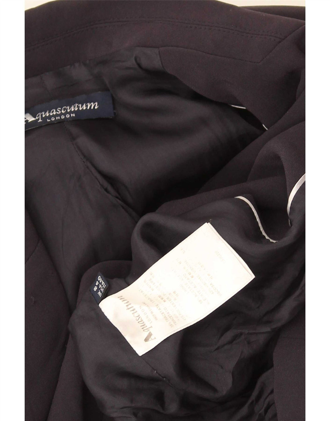 Aquascutum Dame 2-knaps blazerjakke UK 8 Small Navy Blue Acetate