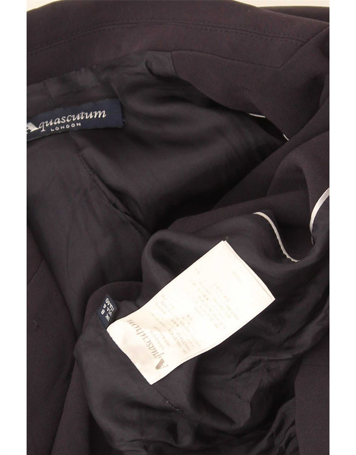 Aquascutum Dame 2-knaps blazerjakke UK 8 Small Navy Blue Acetate