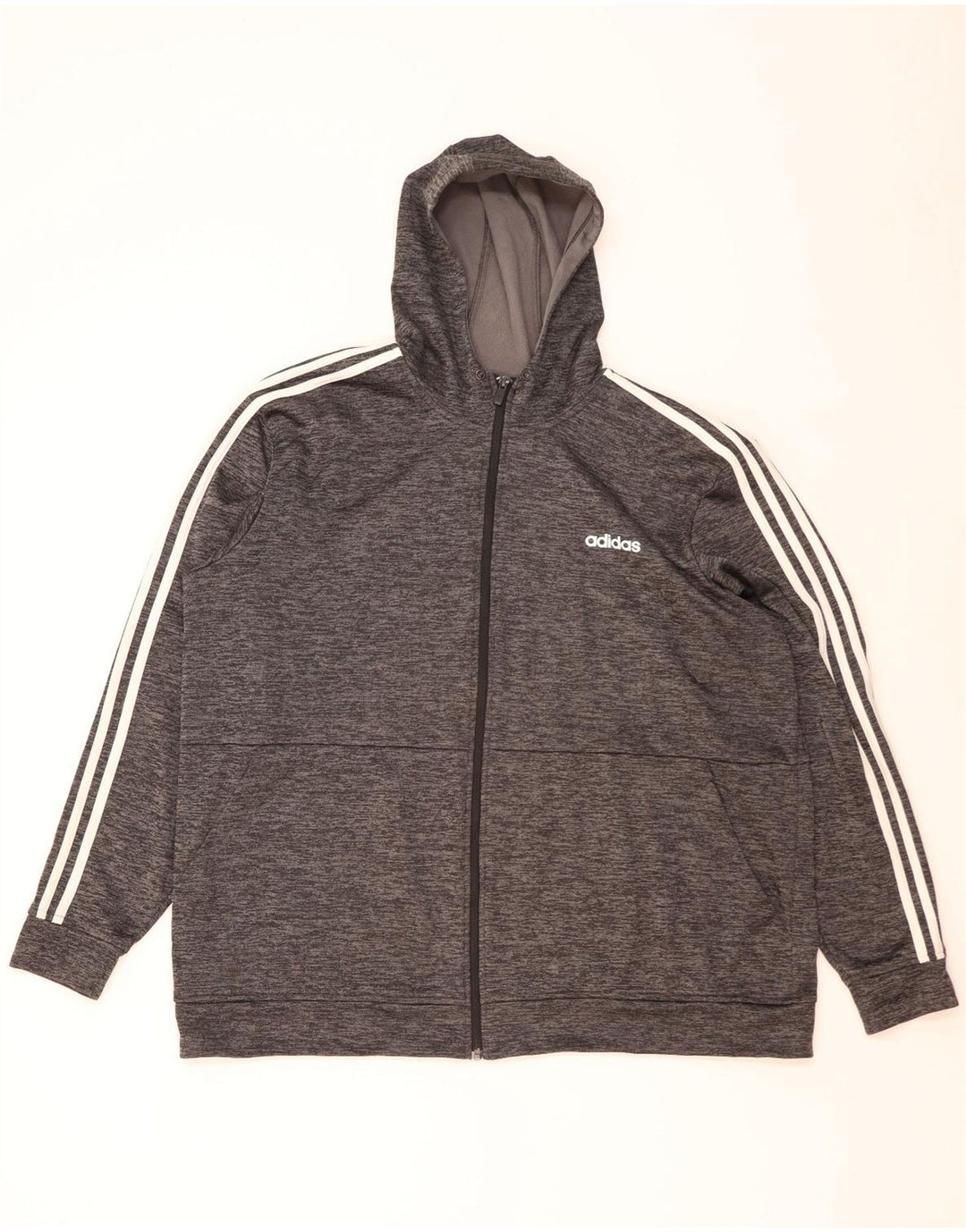 ADIDAS Herre Climalite hættetrøje med lynlås 2XL Grå Flecked Polyester