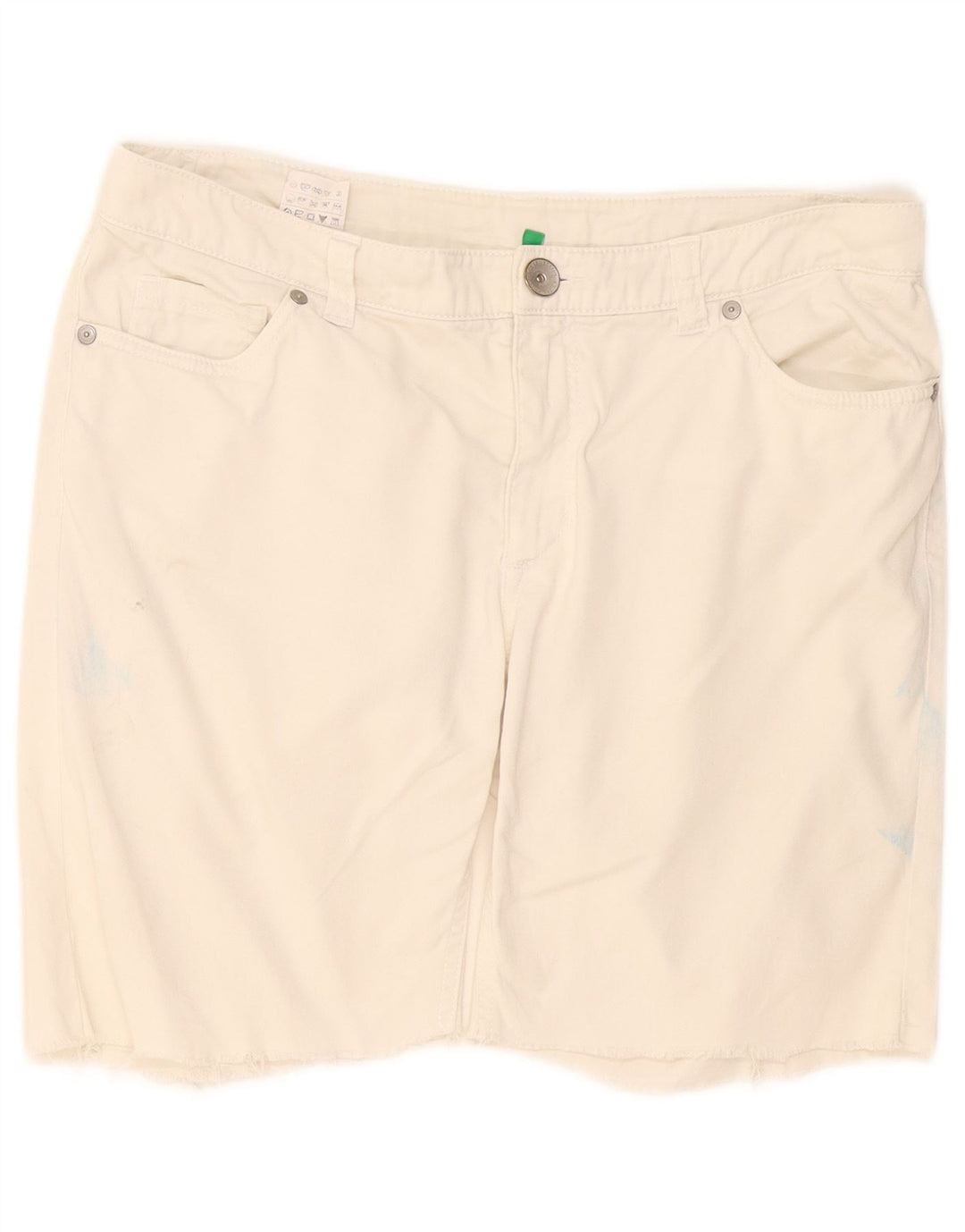 Benetton Casual Shorts til kvinder IT 44 Medium W34 Hvid Bomuld
