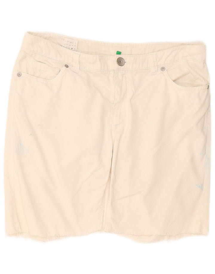 Benetton Casual Shorts til kvinder IT 44 Medium W34 Hvid Bomuld