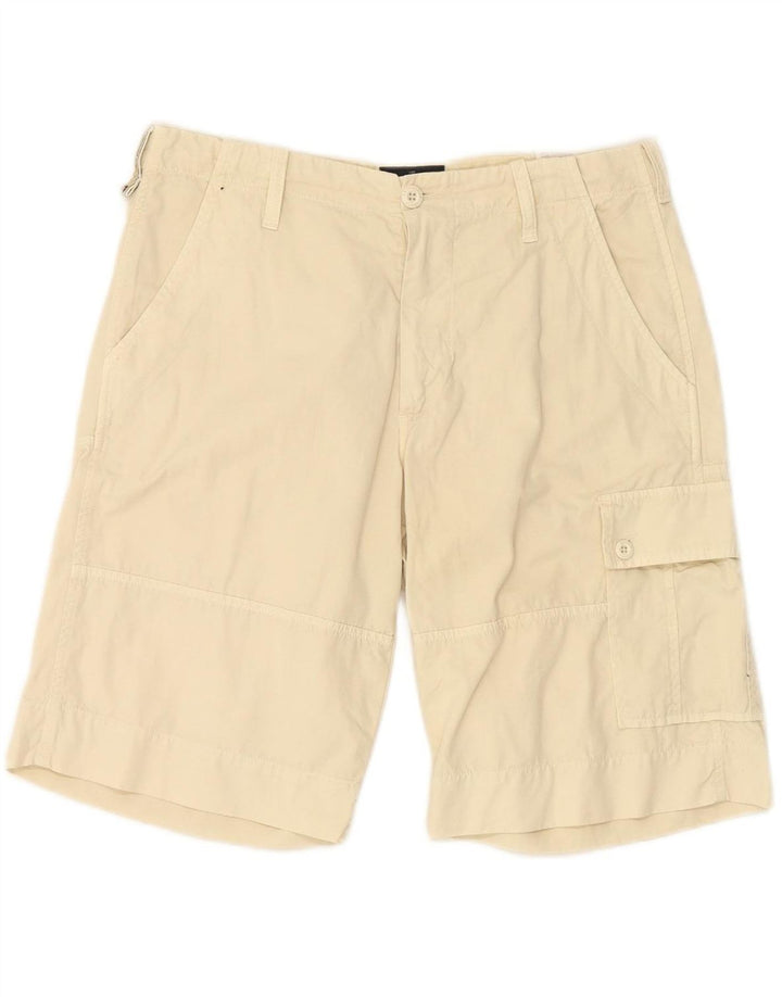TRUSSARDI Mens Cargo Shorts IT 48 Medium W32 Beige Cotton