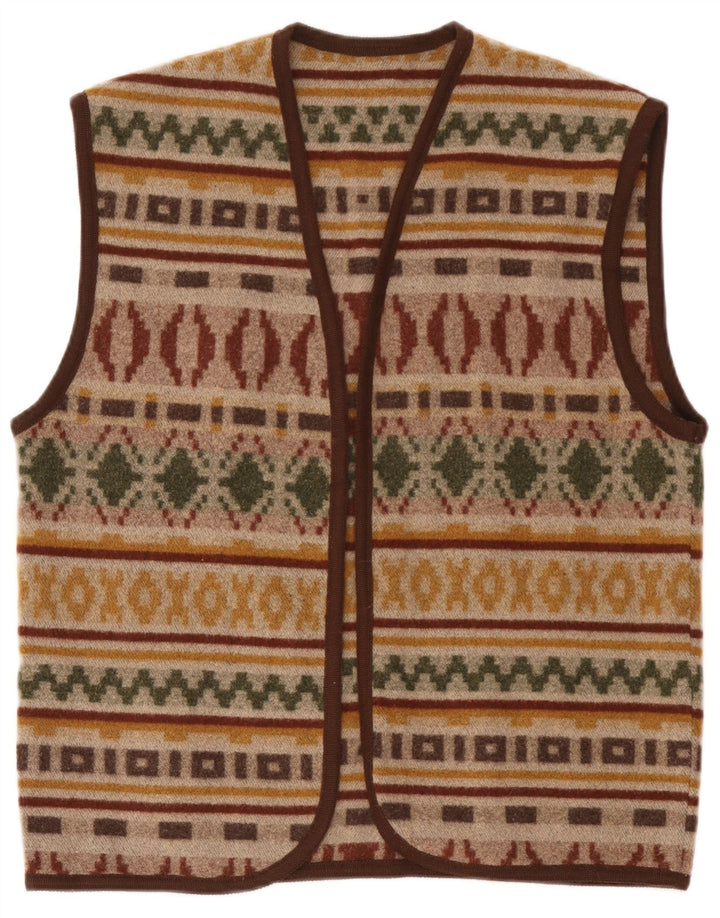 Vintage vest til mænd Stor brun geometrisk