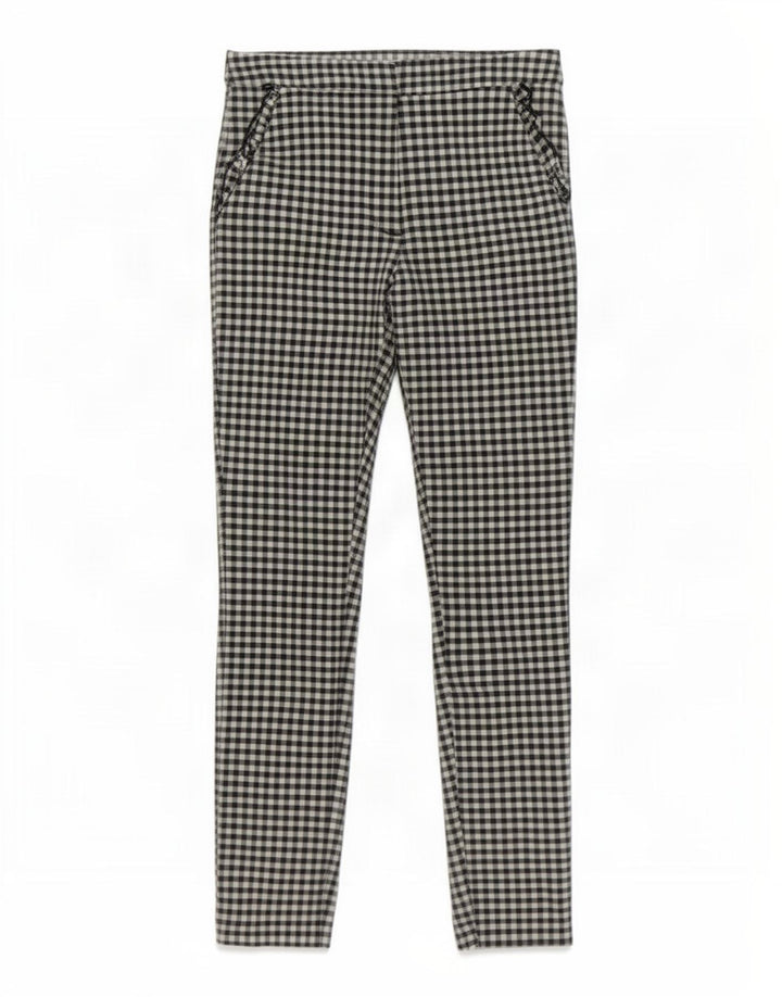 Zara Dame Skinny Bukser Små W26 L27 Sort Gingham