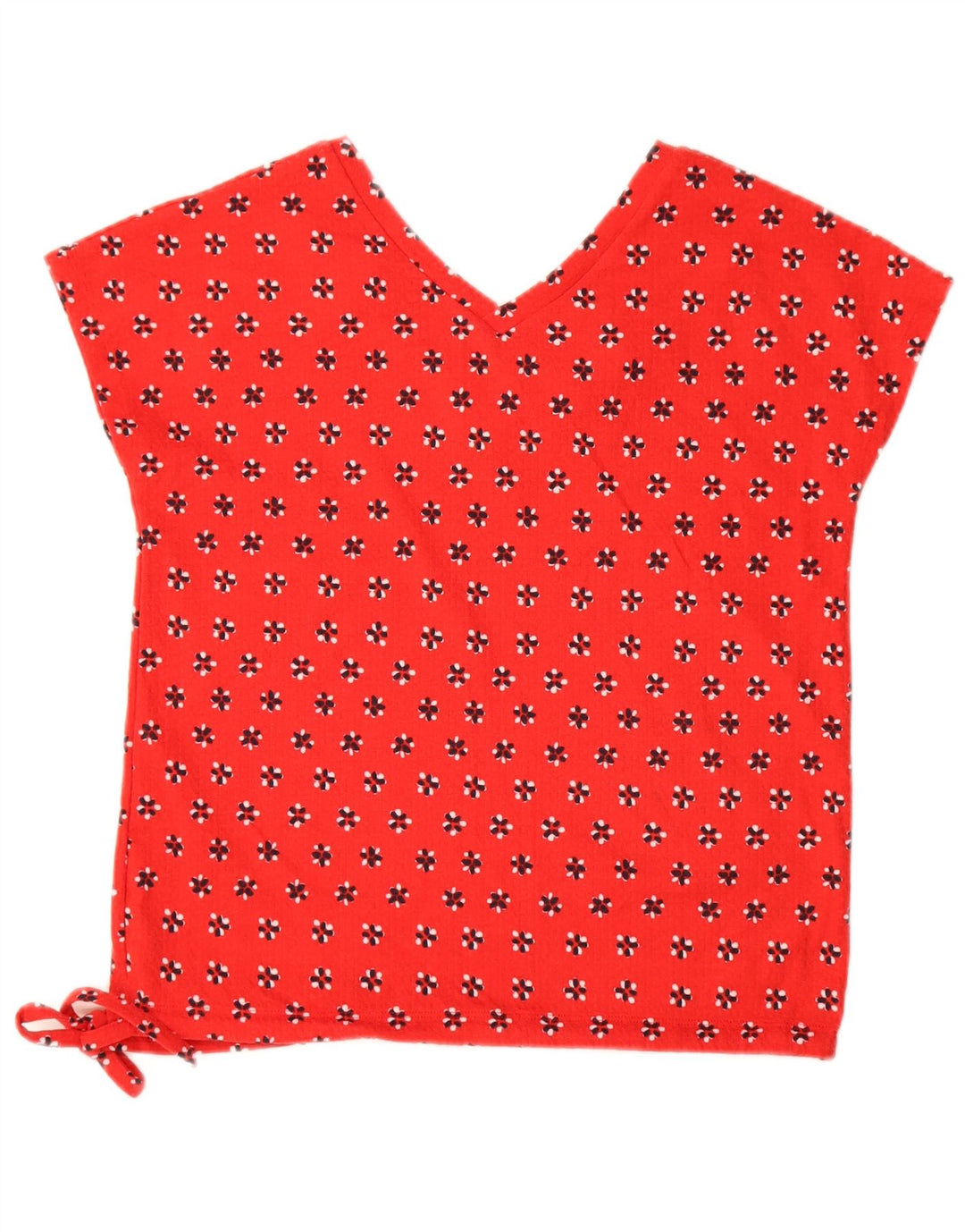 Marks & Spencer Damebluse Top UK 8 Small Red Floral Bomuld