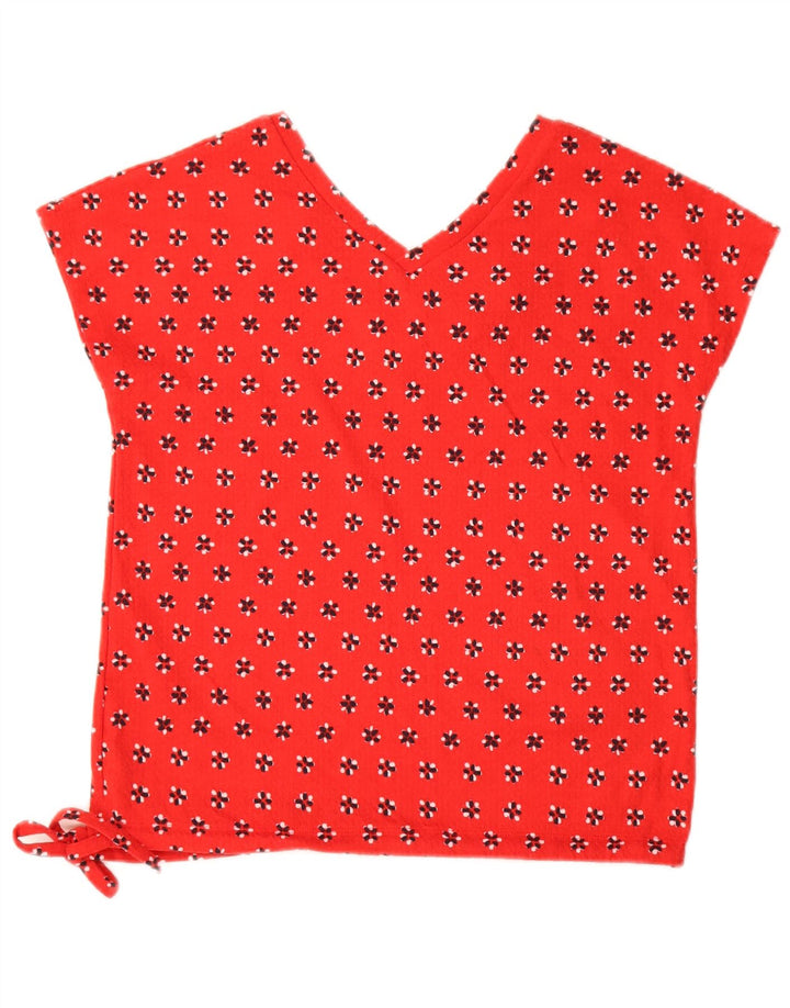 Marks & Spencer Damebluse Top UK 8 Small Red Floral Bomuld