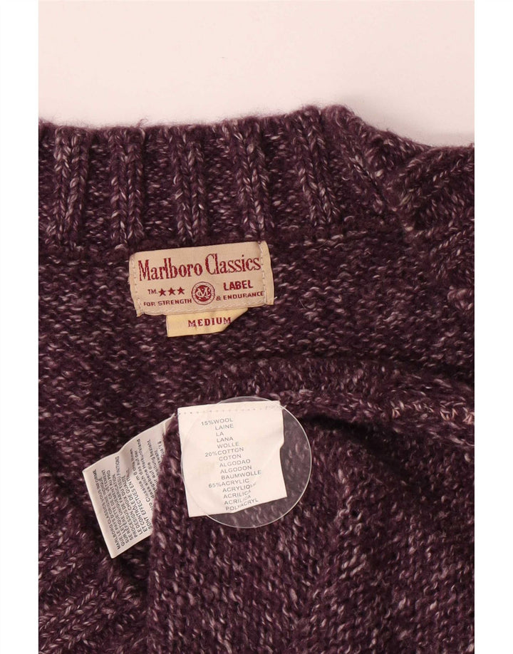 Marlboro Classics Dame V-hals sweater UK 14 Medium Lilla Flecked
