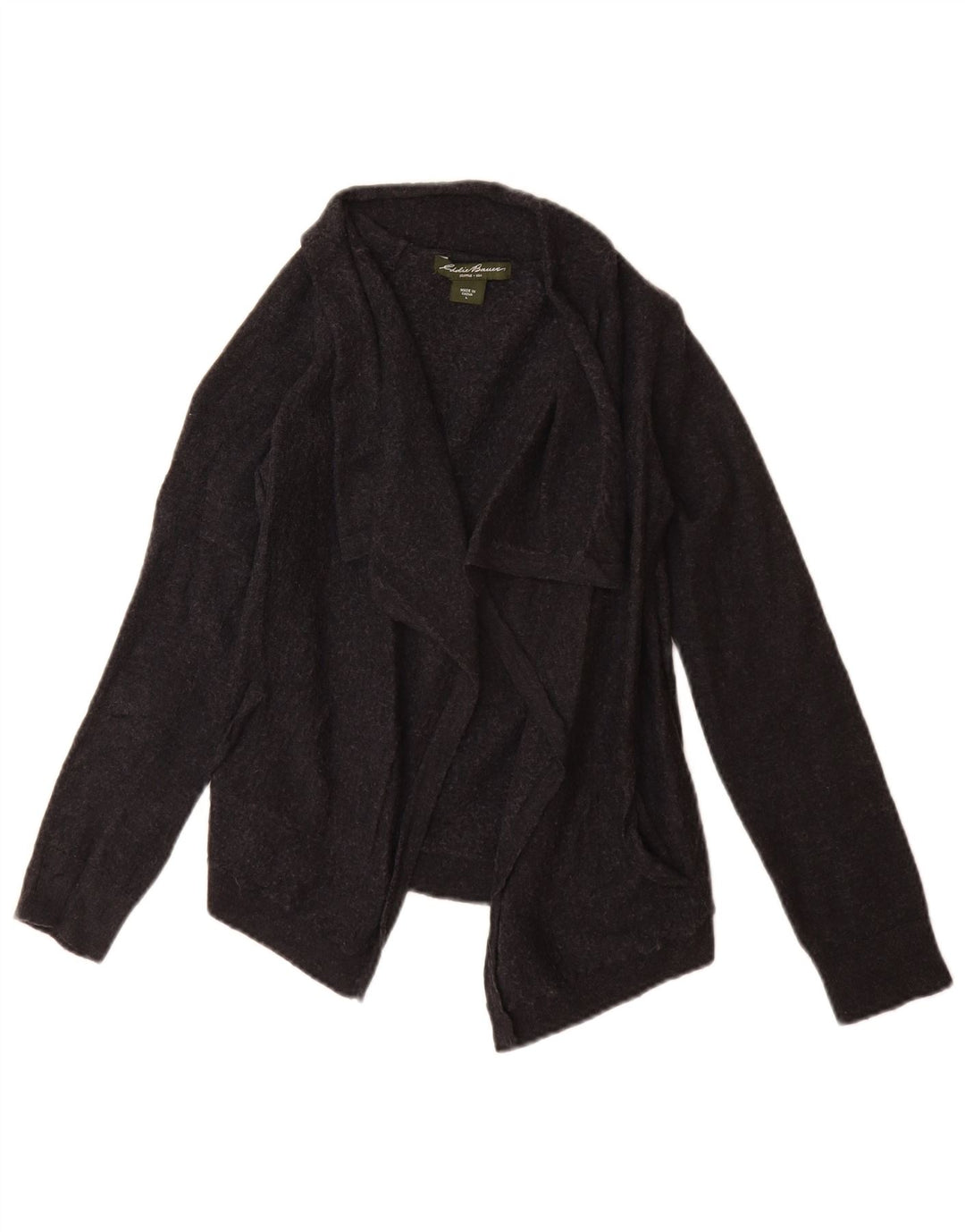 Eddie Bauer Pige Cardigan Sweater 11-12 År Stor Sort Uld