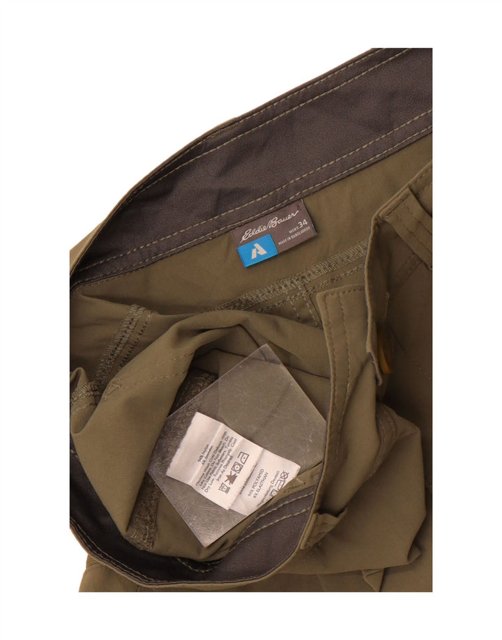 Eddie Bauer Herre Cargo Shorts W34 Large Khaki Nylon