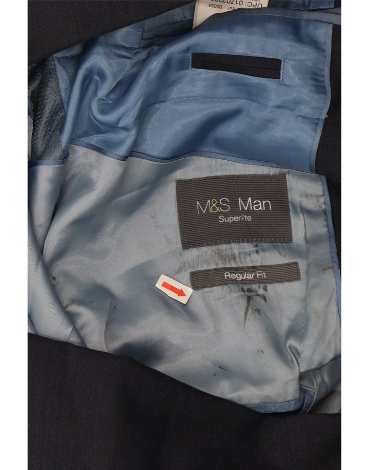 Marks & Spencer Herre 2-knaps blazerjakke UK 38 Medium Navy Blue