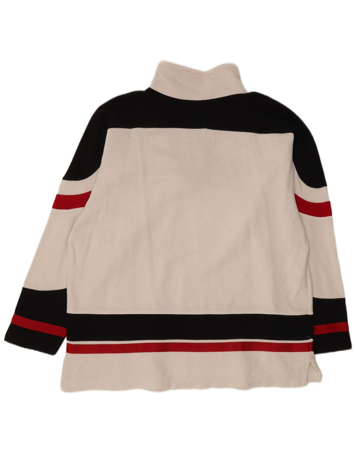 Champion Herre grafisk lynlås-sweatshirt Jumper Medium White Colourblock