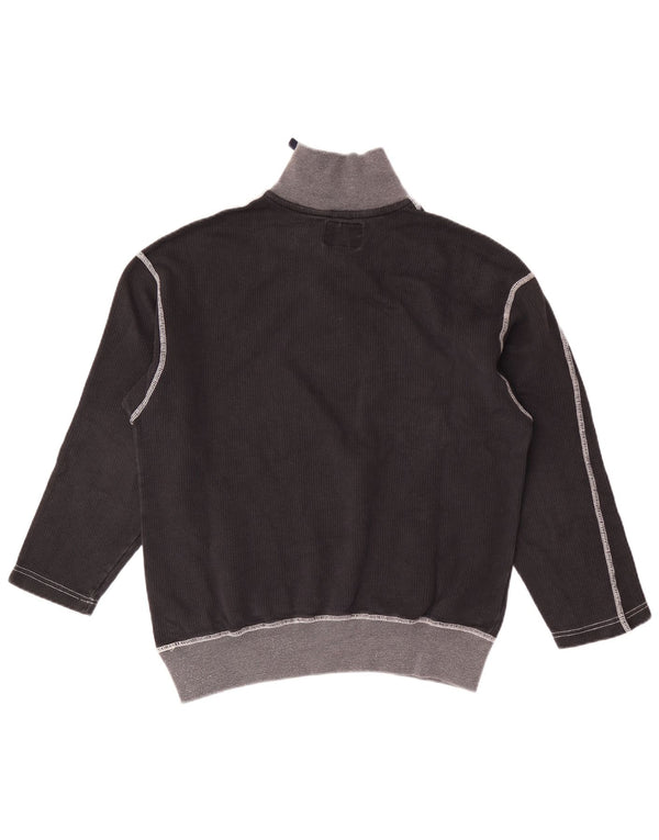 Vintage sweatshirt med lynlås til kvinder DK 16 Stor sort farveblok