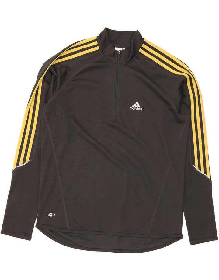ADIDAS Mens Climalite Long Sleeve Pullover Tracksuit Top Medium Grey Vintage Adidas and Second-Hand Adidas from Messina Hembry 
