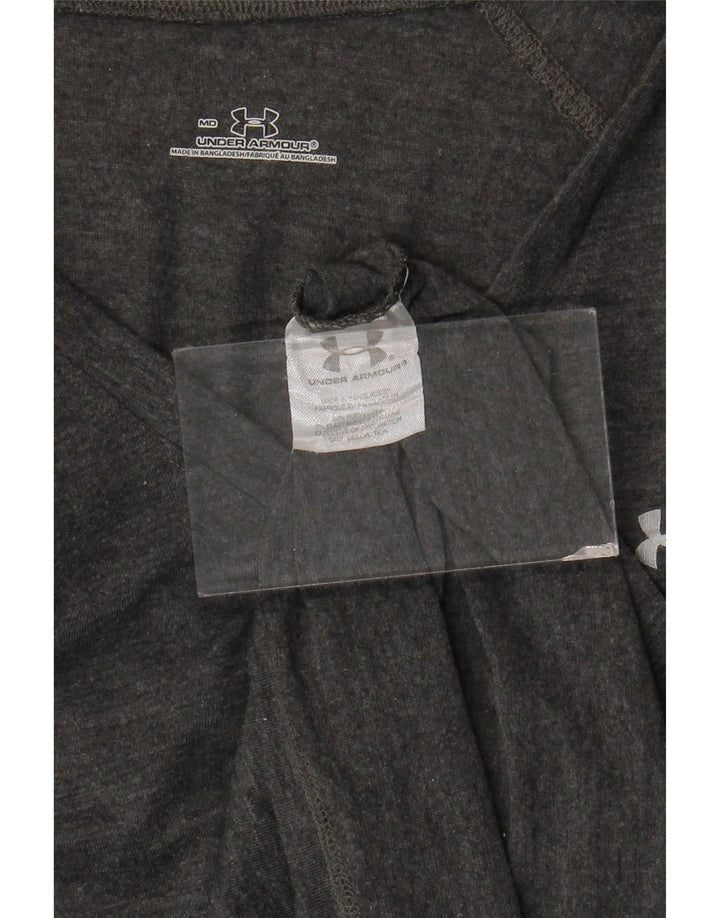 UNDER ARMOUR Dame T-Shirt Top UK 12 Medium Grå Polyester