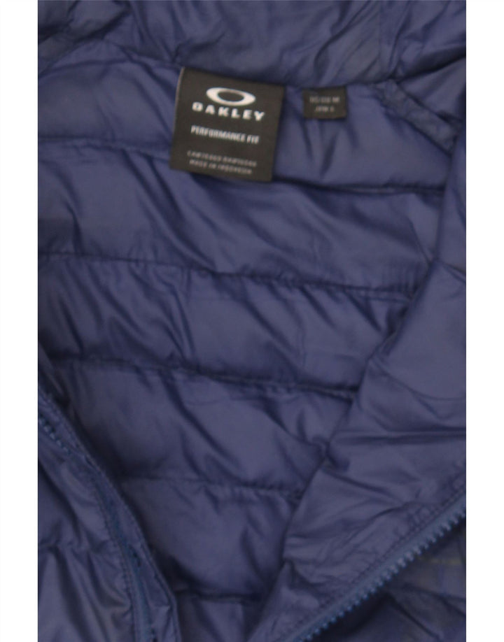 OAKLEY Mens Hooded Padded Jacket UK 38 Medium Navy Blue Polyamide Vintage Oakley and Second-Hand Oakley from Messina Hembry 