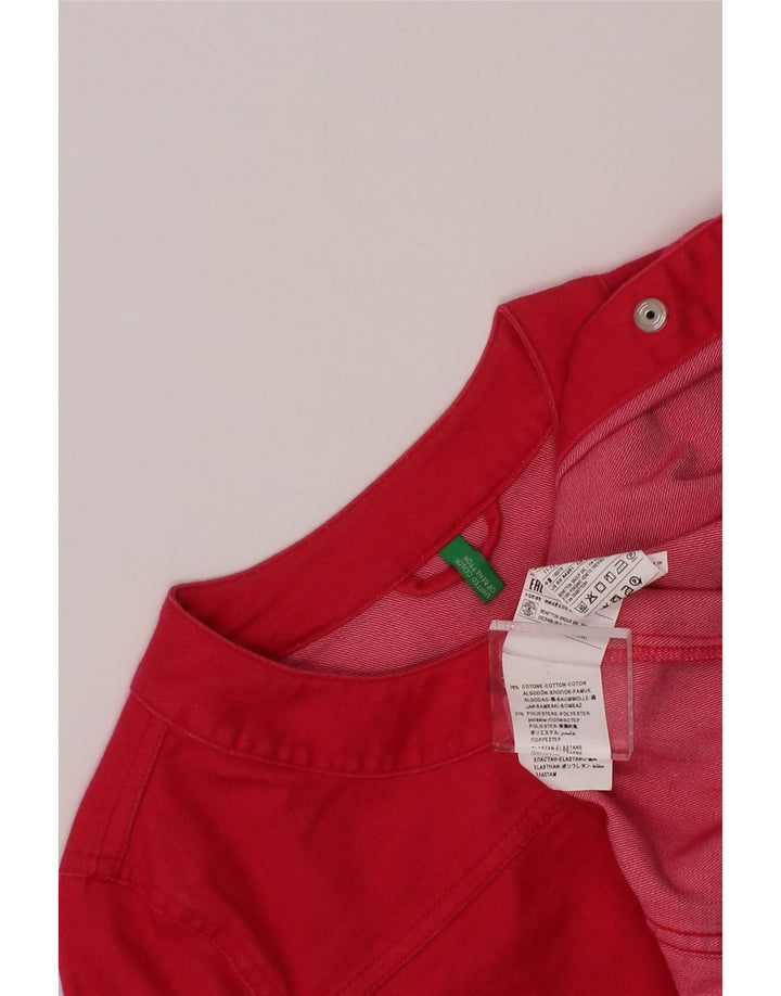 BENETTON Girls Bomber Jacket 11-12 Years 2XL Red Cotton Vintage Benetton and Second-Hand Benetton from Messina Hembry 