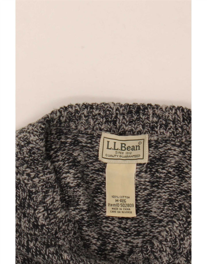 L.L.Bean Herre sweater med rund hals, mellemgrå flækket bomuld
