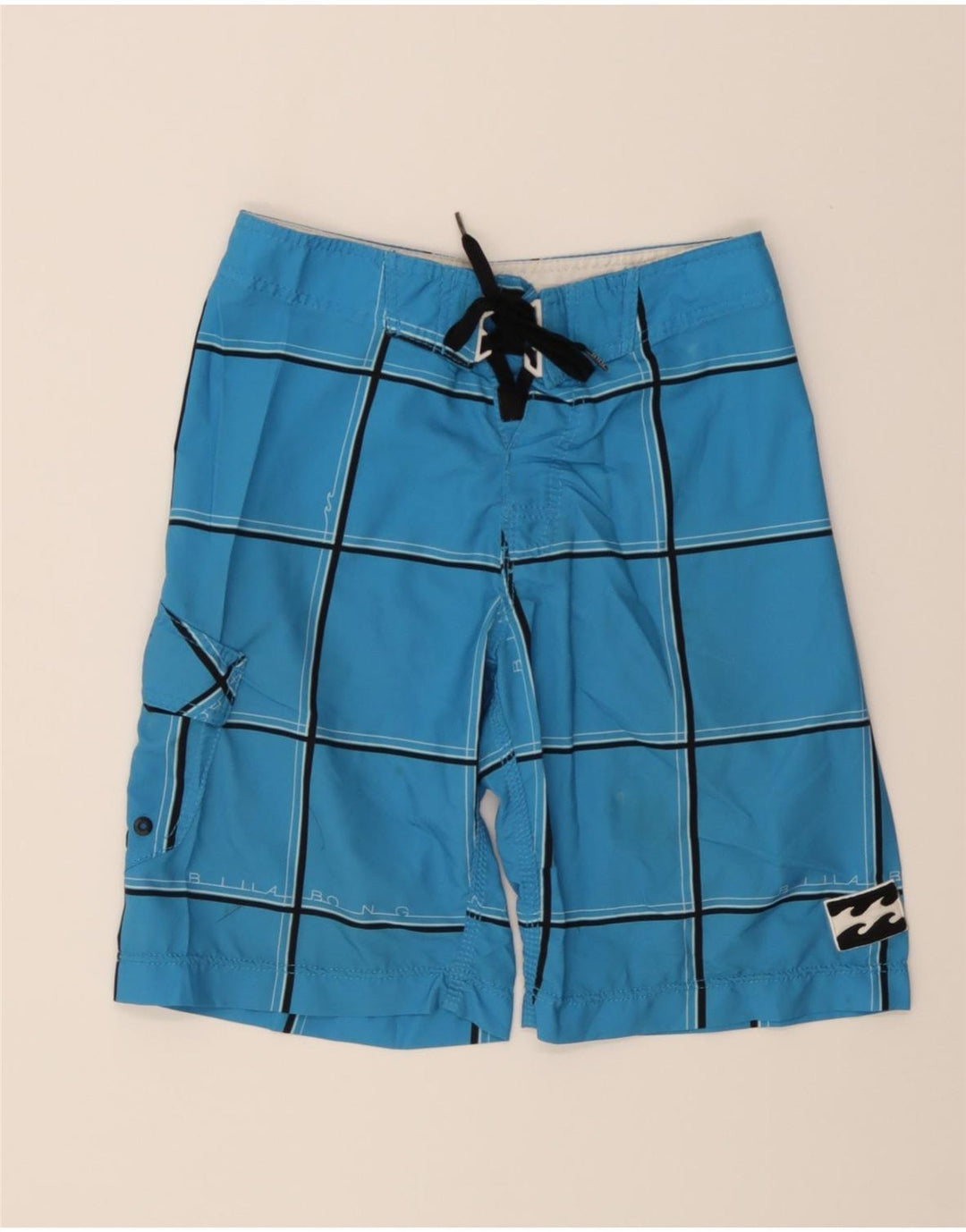 BILLABONG Mens Swimming Shorts Small  Blue Check Polyester Vintage Billabong and Second-Hand Billabong from Messina Hembry 
