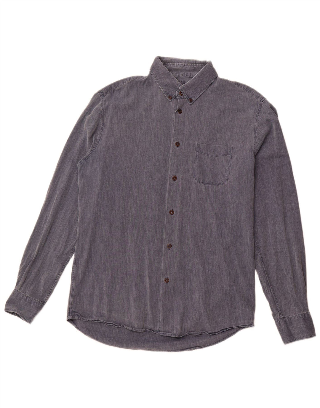 Stiksav herreskjorte medium blå sildebensbomuld