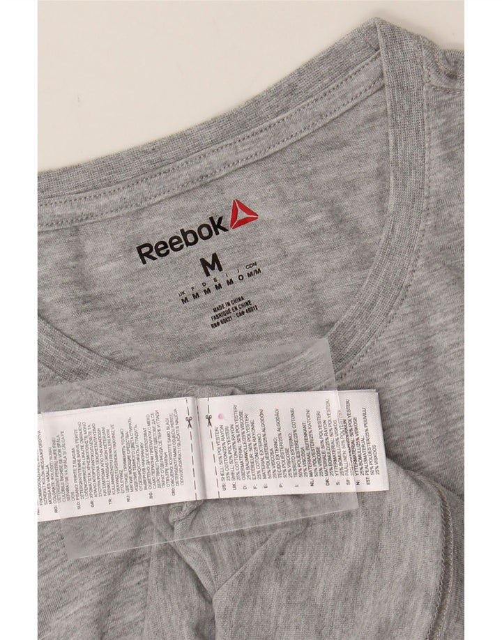 REEBOK Mens T-Shirt Top Medium Grey Polyester Vintage Reebok and Second-Hand Reebok from Messina Hembry 