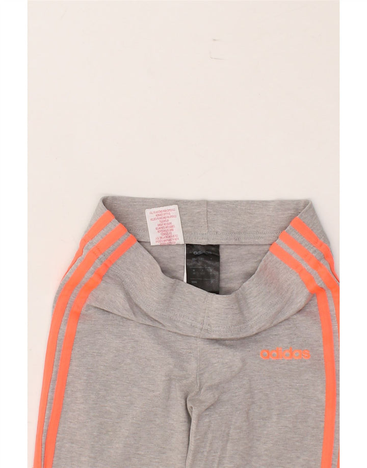 ADIDAS Girls Leggings 12-13 Years Grey Cotton Vintage Adidas and Second-Hand Adidas from Messina Hembry 