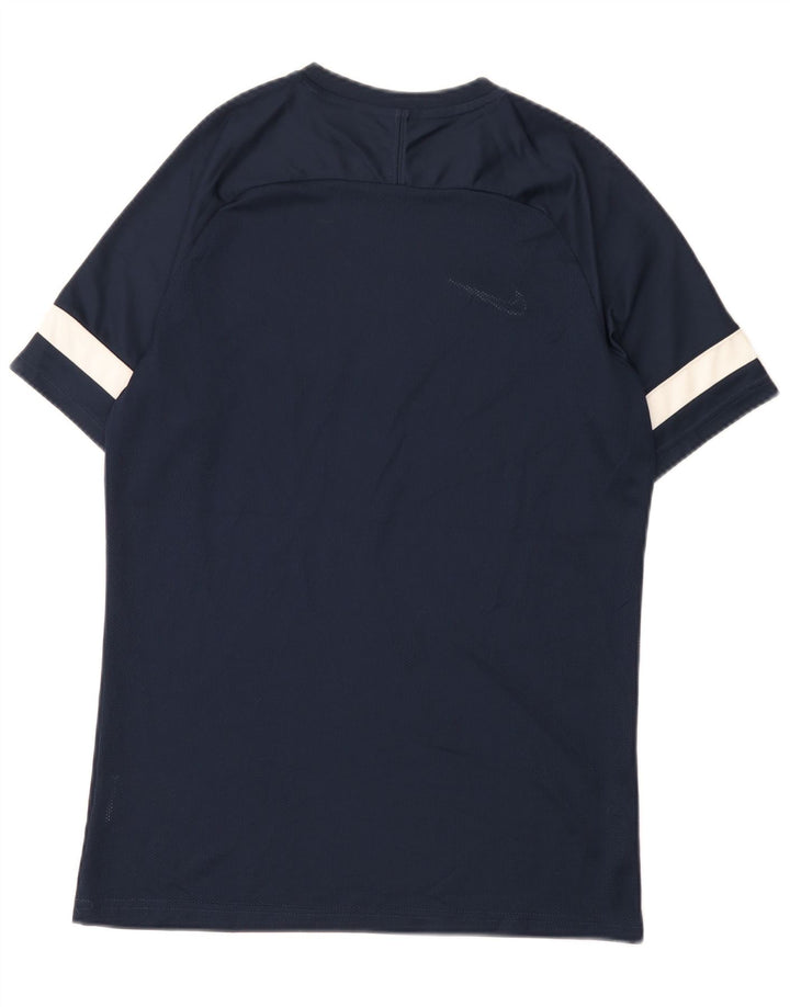 Nike Herre Dri Fit T-shirt Top Medium Marineblå Colourblock Polyester