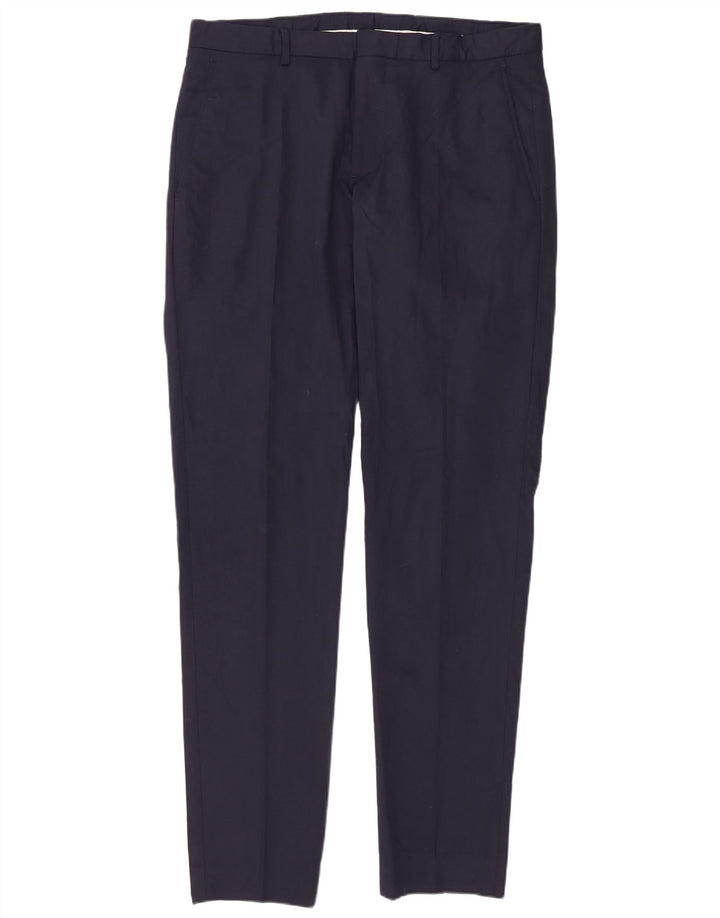 Zara Herre Slim Suit Bukser EU 40 Medium W31 L36 Navy Blue