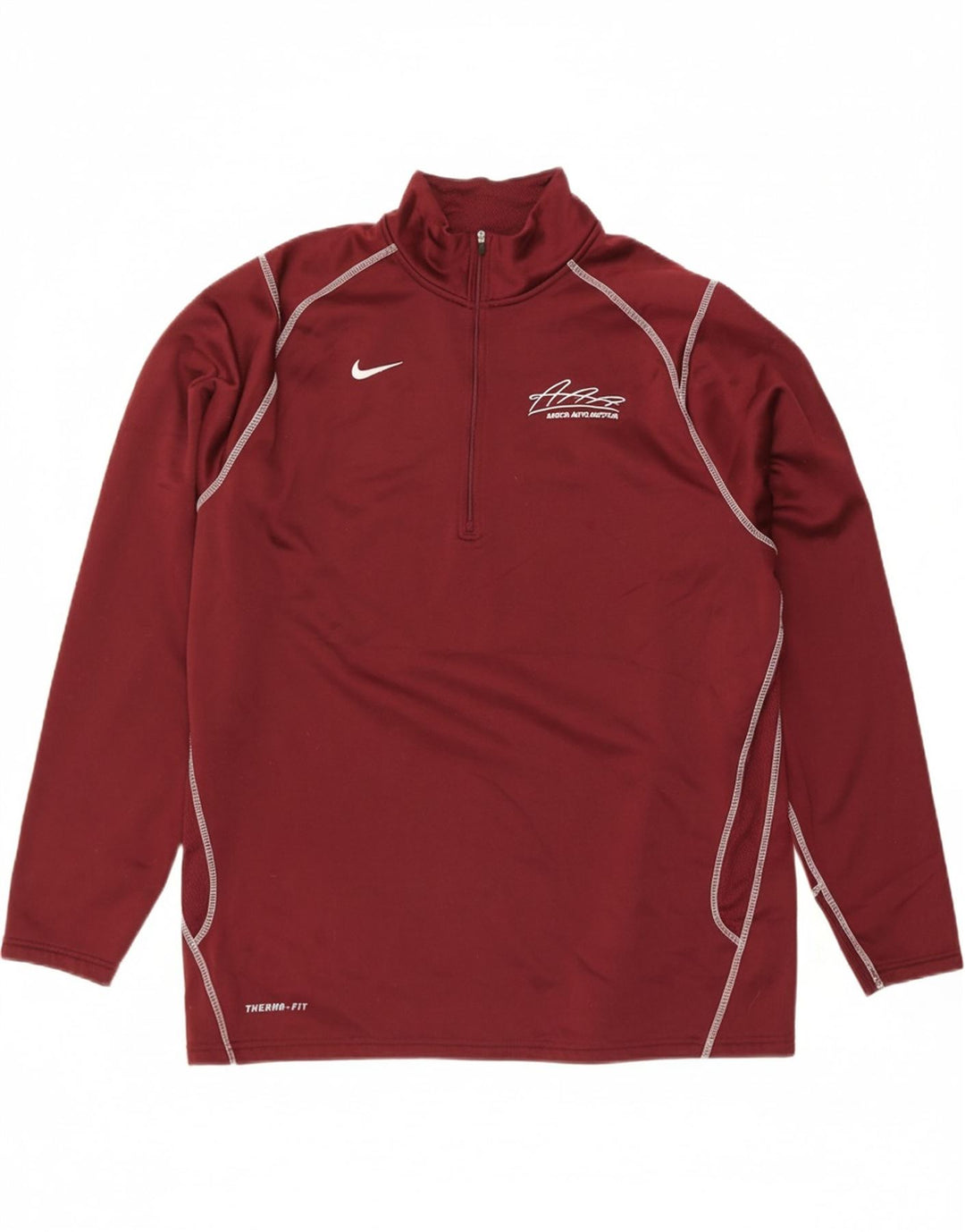 NIKE Mens Therma-Fit Zip Neck Sweatshirt Jumper 2XL Red Polyester