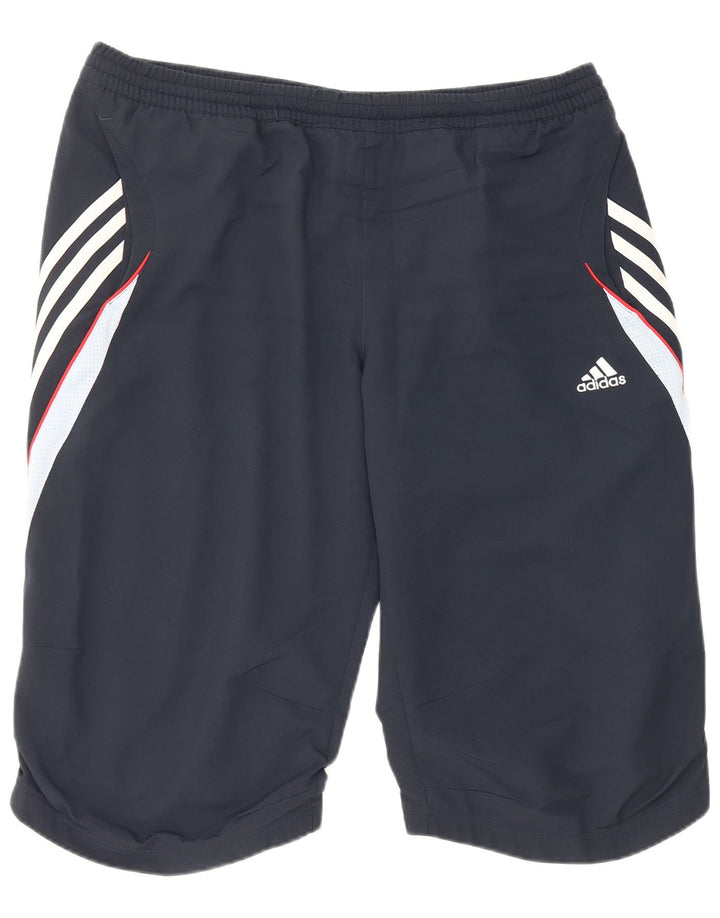 Adidas Herre Climalite Sportshorts Large Navy Blue Colourblock Polyester
