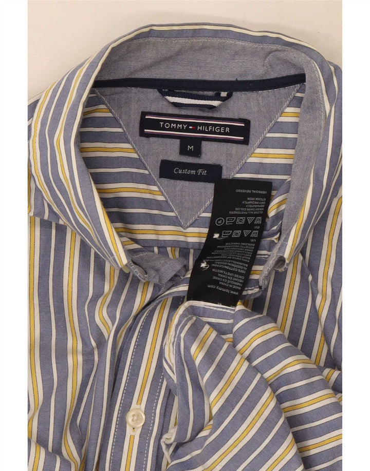 Tommy Hilfiger Herre Custom Fit skjorte mellemblå stribet bomuld