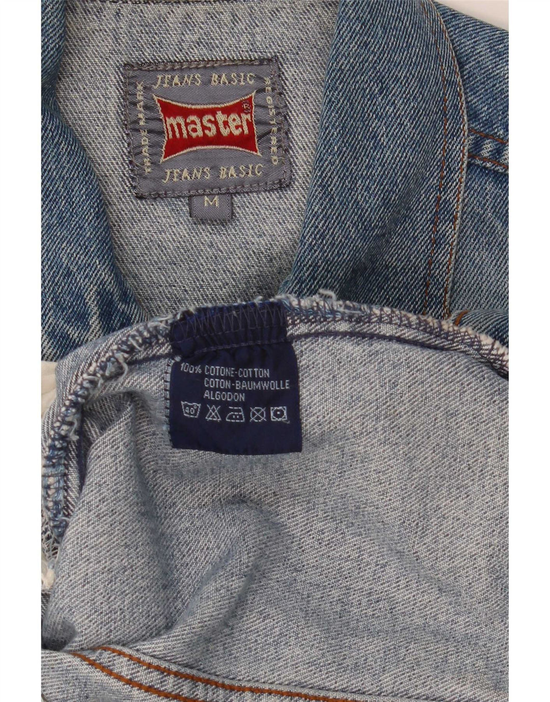 Master Herre denimjakke UK 38 Medium Blue Cotton
