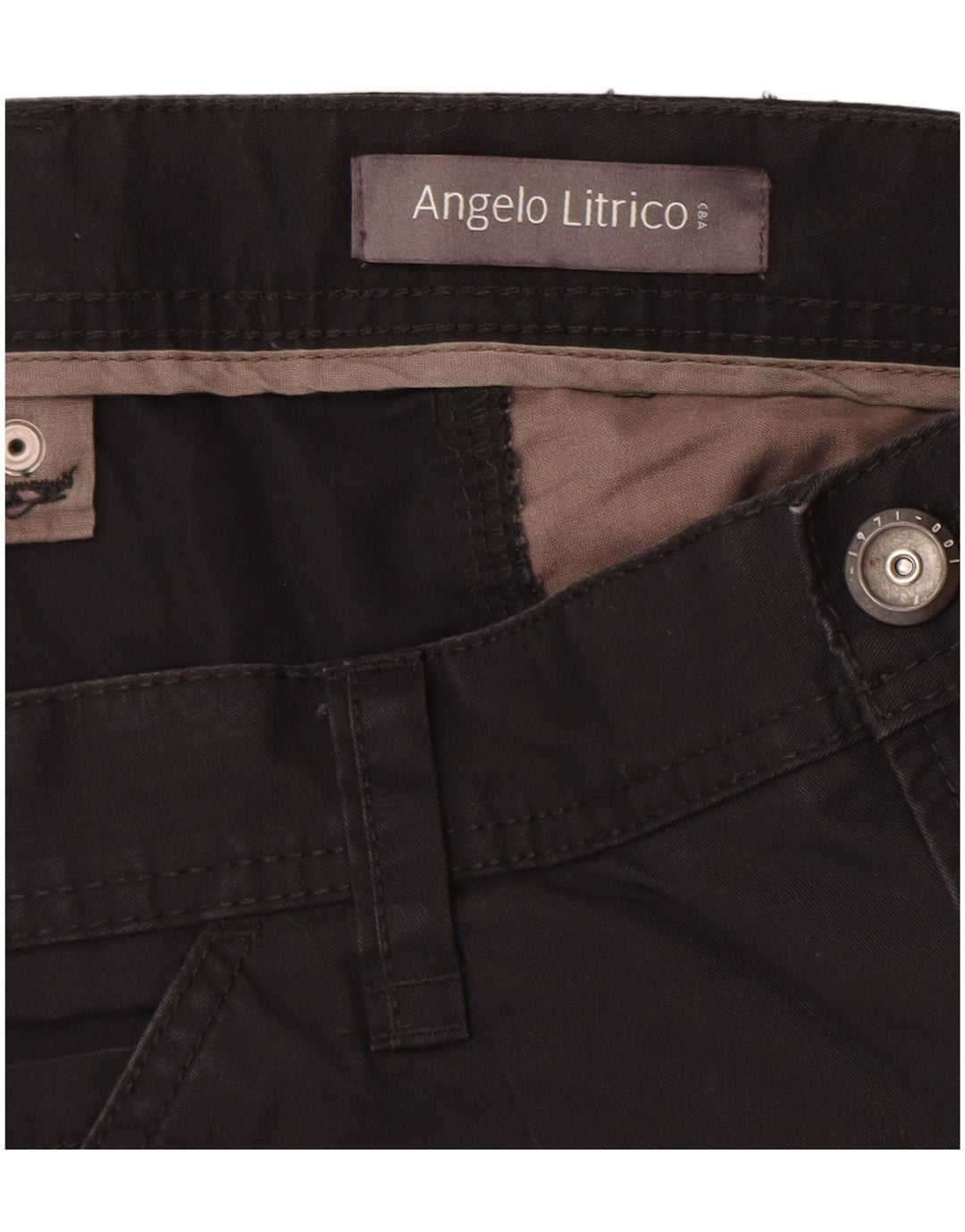 ANGELO LITRICO Herre Cargo Bermuda Shorts EU 58 4XL W42 Sort Bomuld