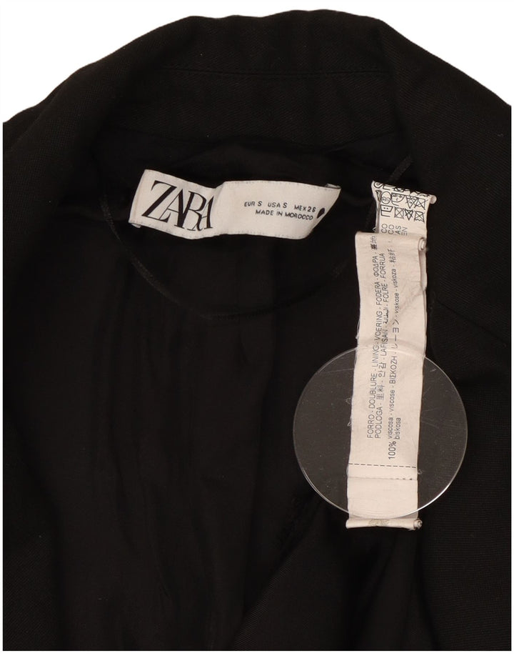 Zara Dame 2 Button Blazer Jacket UK 10 Small Black Viscose