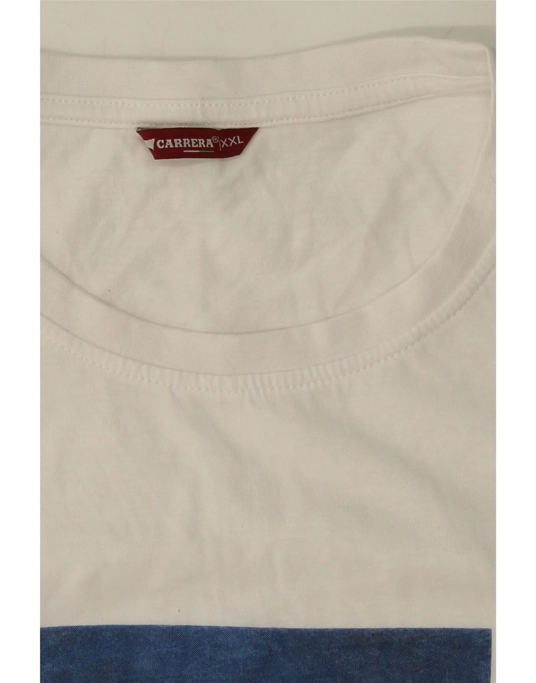 CARRERA Mens Graphic T-Shirt Top 2XL White Cotton Vintage Carrera and Second-Hand Carrera from Messina Hembry 