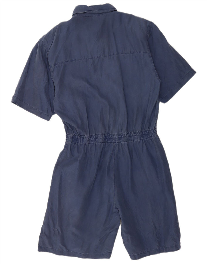 Vintage Dame Playsuit IT 44 Medium Navy Blue Silke