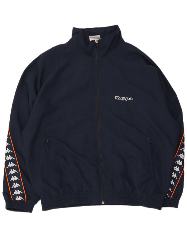 Kappa Herre Graphic Bomber Jacket UK 44 2XL Navy Blue Polyester