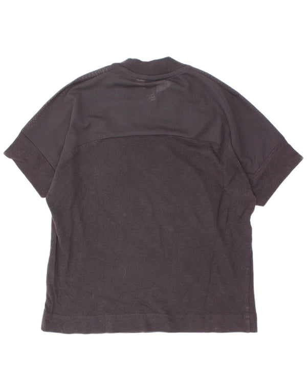 Adidas Womens Crop Graphic T-Shirt Top UK 4/6 XS Sort