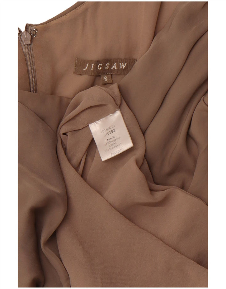 JIGSAW Kvinders Skede Kjole UK 8 Small Beige Polyester