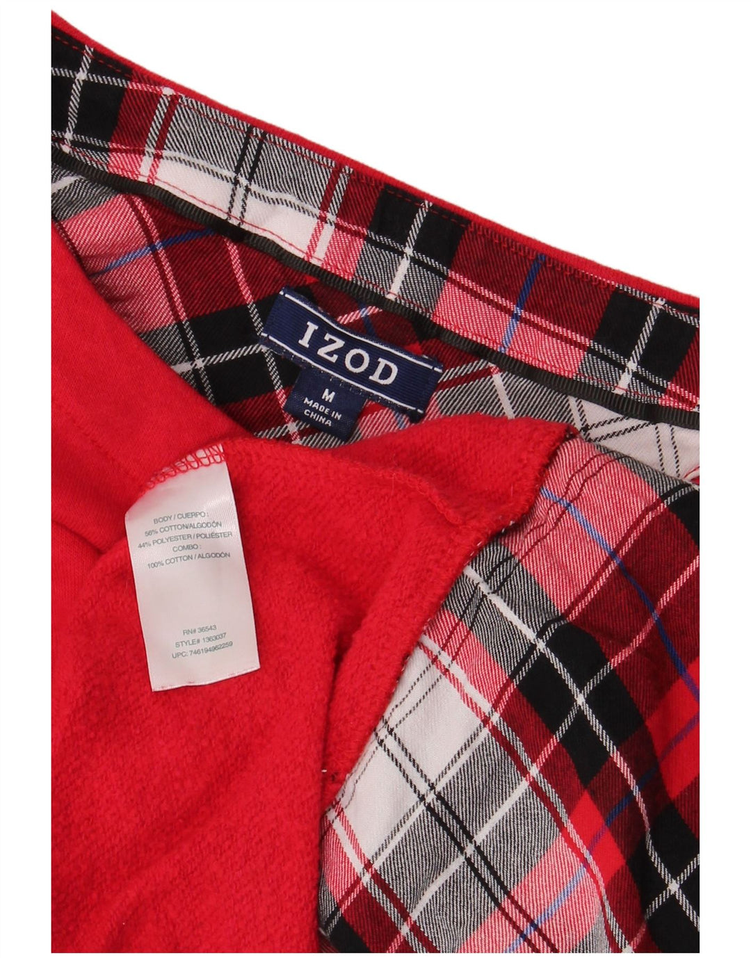 IZOD Dame Sweatshirt Jumper UK 14 Medium Rød Bomuld