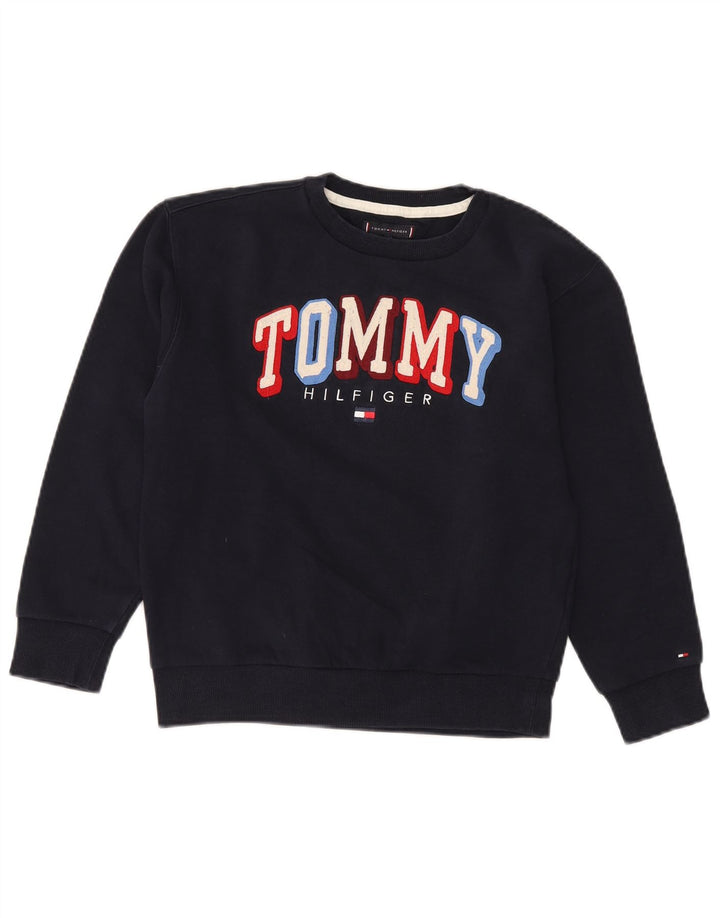 TOMMY HILFIGER Grafisk sweatshirt til drenge 11-12 år marineblå bomuld