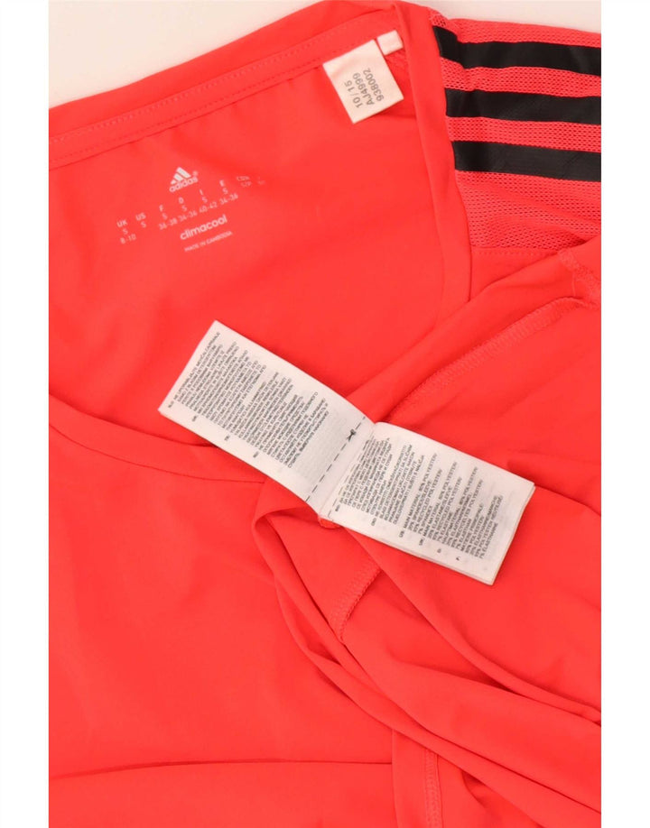 Adidas Womens Climacool T-Shirt Top UK 8/10 Small Red Polyester