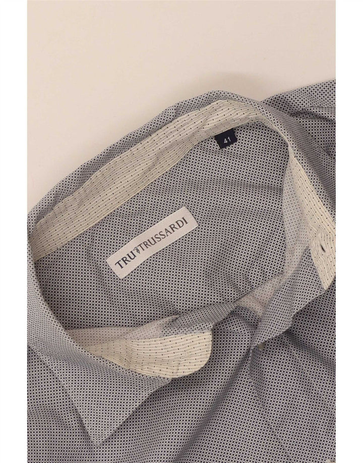 Trussardi herreskjorte str. 41 Medium Blue Spotted