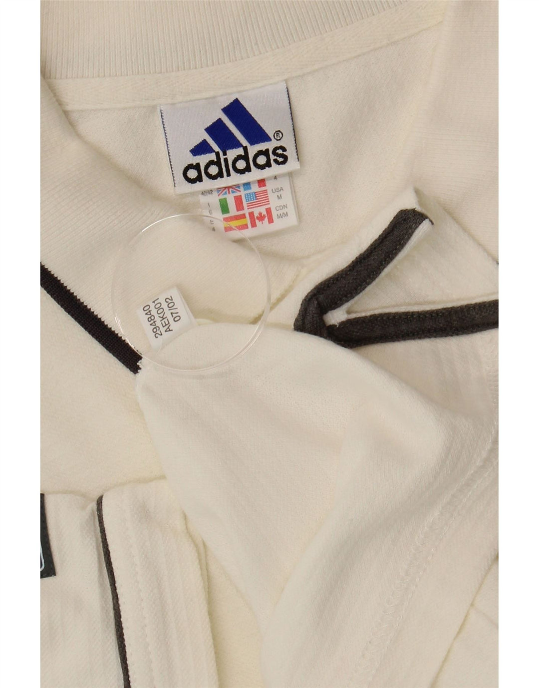ADIDAS Mens Polo Shirt UK 40/42 Medium White Vintage Adidas and Second-Hand Adidas from Messina Hembry 