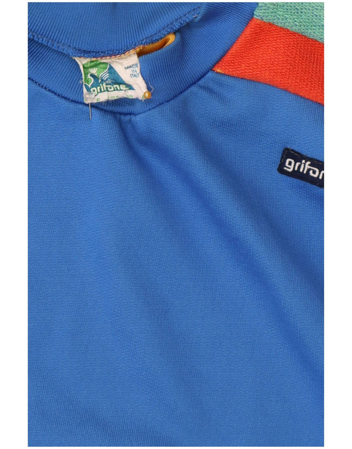 Vintage sweatshirt til mænd, stor blå farveblok