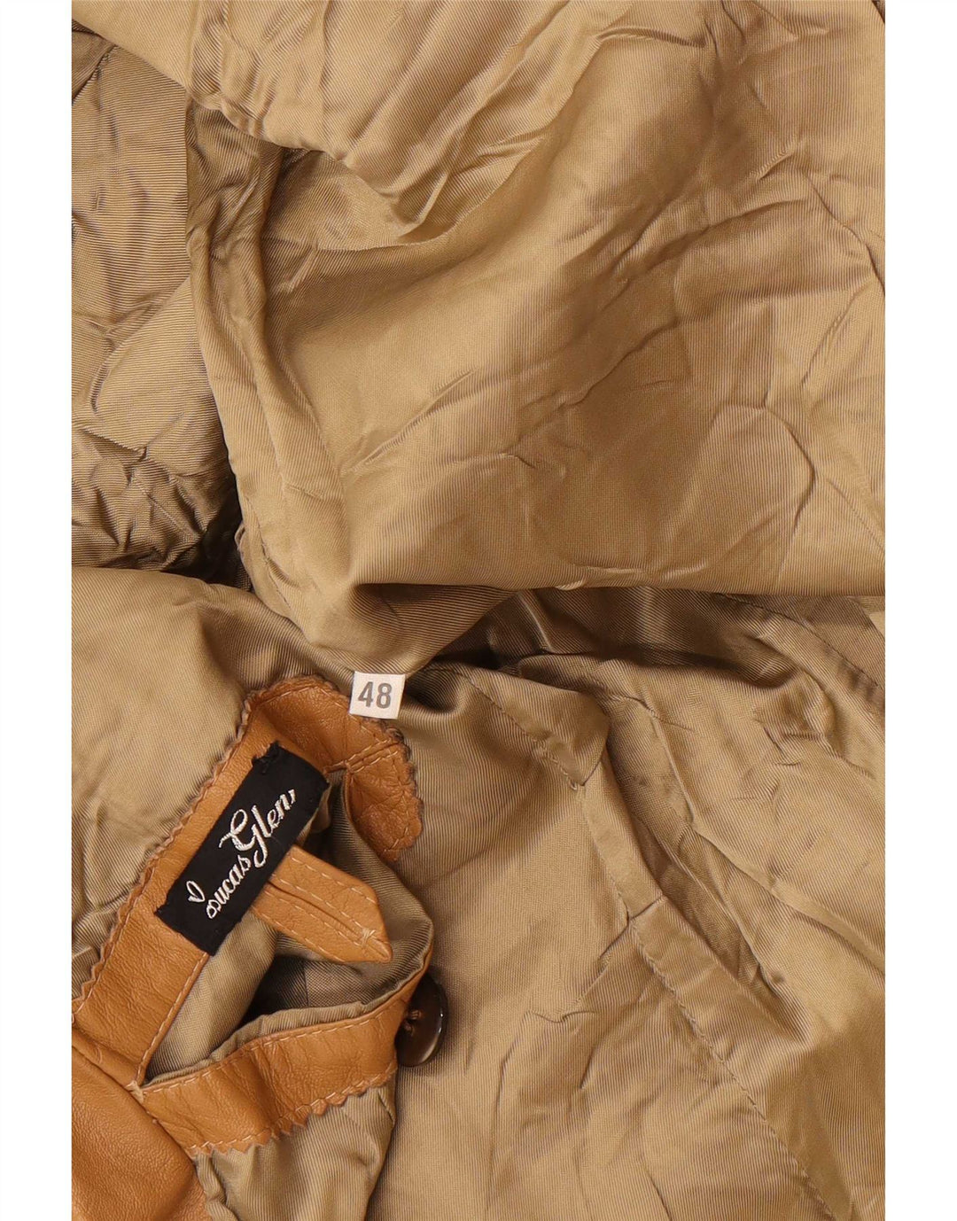 Vintage herre 2-knaps læder blazerjakke IT 48 Medium Beige