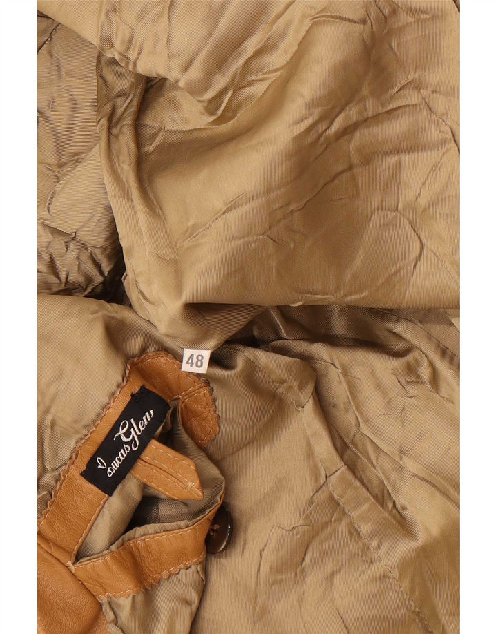 Vintage herre 2-knaps læder blazerjakke IT 48 Medium Beige