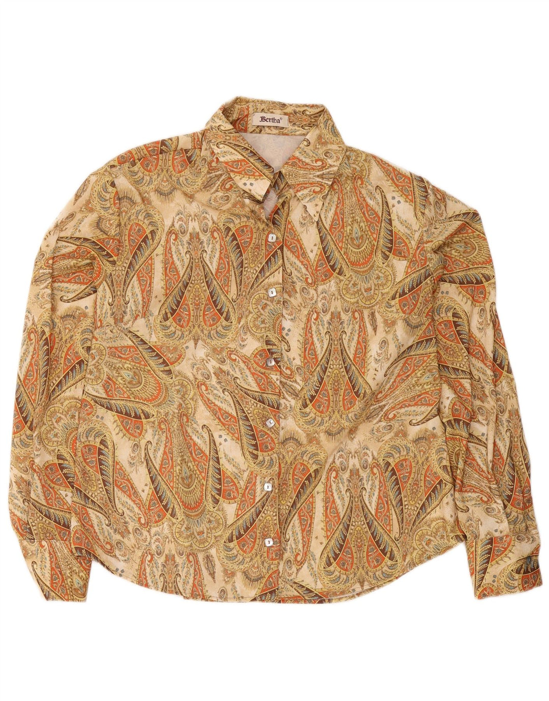 Vintage dameskjorte IT 50 XL Beige Paisley Polyester