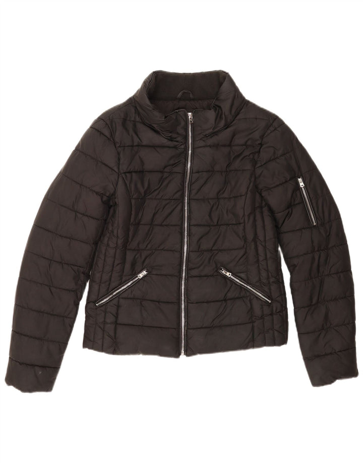 Zara Dame Trafaluc polstret jakke UK 10 Small Black