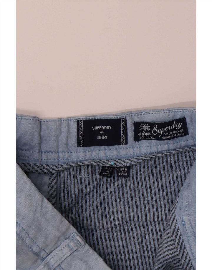 Superdry Womens Hot Pants UK 8 Small W28 Blue Cotton