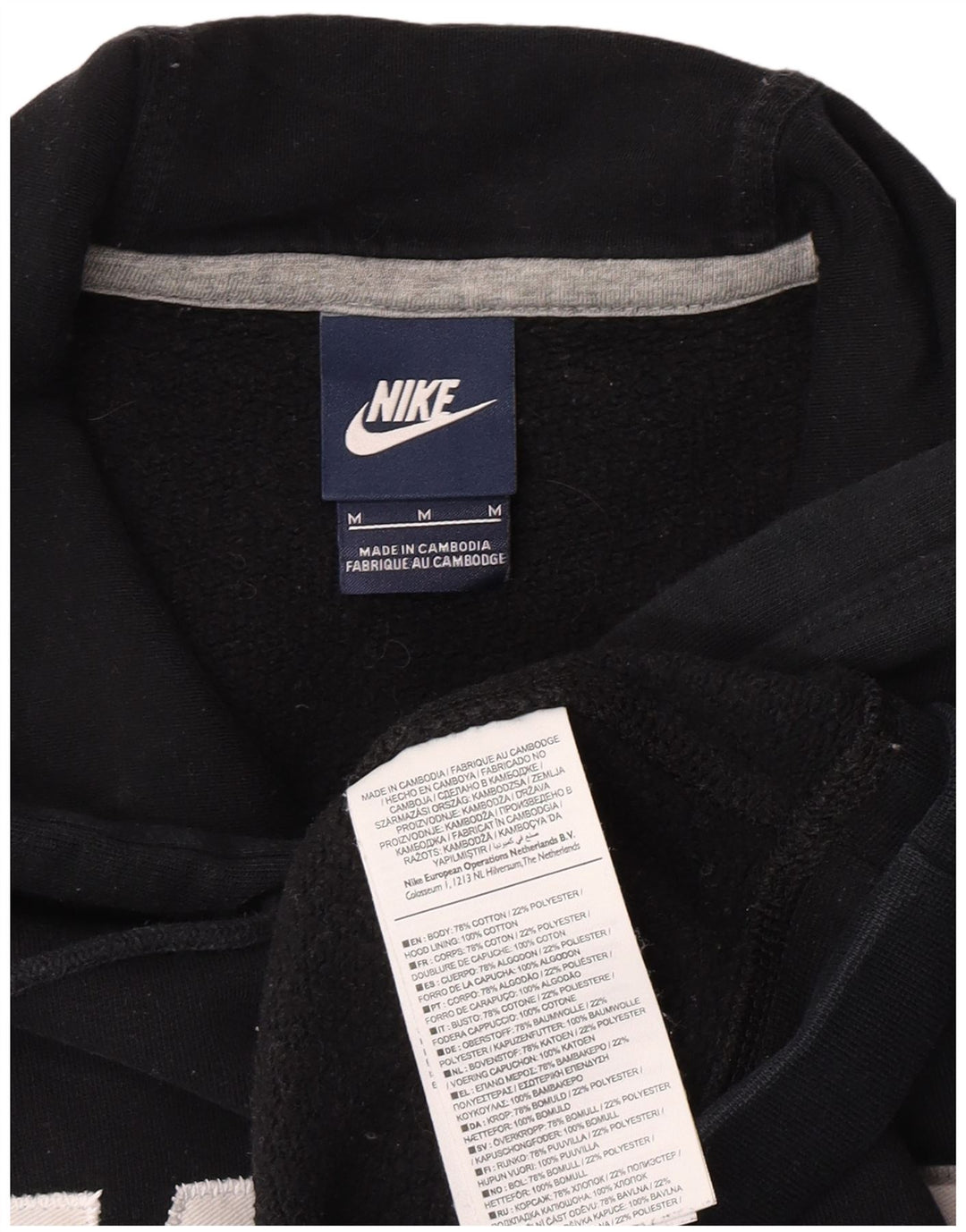 Nike grafisk hættetrøje til mænd mellem sort bomuld